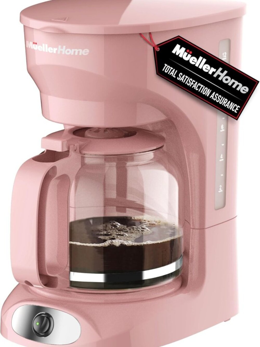 12-Cup Pink Coffee Maker - Stylish, Compact, Easy to Use, Perfect for Home